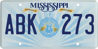 MS license plate ABK273