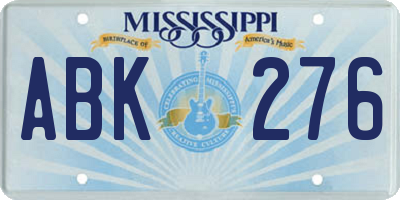 MS license plate ABK276