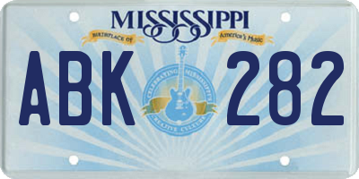 MS license plate ABK282