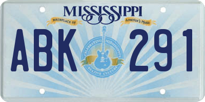 MS license plate ABK291