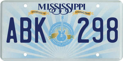 MS license plate ABK298