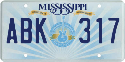 MS license plate ABK317