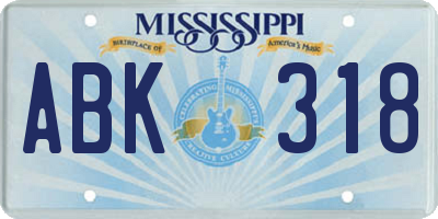 MS license plate ABK318