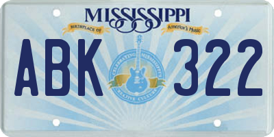 MS license plate ABK322