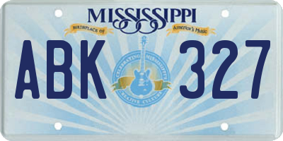 MS license plate ABK327