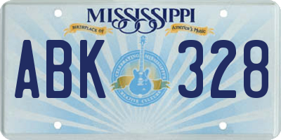 MS license plate ABK328