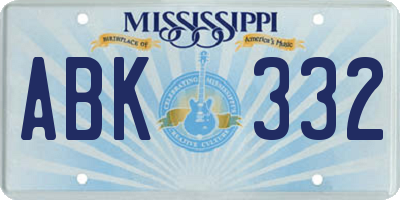 MS license plate ABK332
