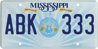 MS license plate ABK333