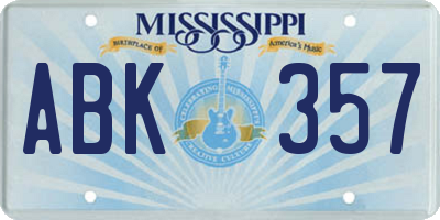 MS license plate ABK357
