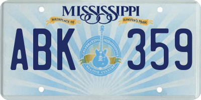 MS license plate ABK359