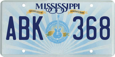 MS license plate ABK368