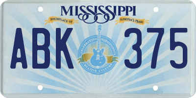 MS license plate ABK375