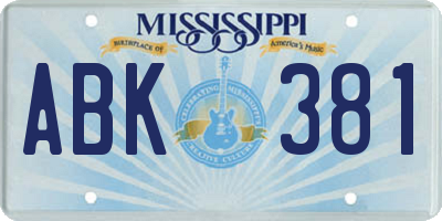 MS license plate ABK381