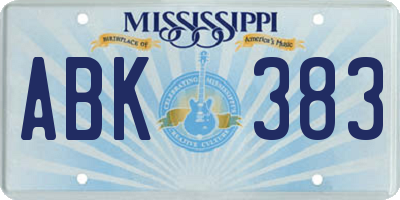 MS license plate ABK383