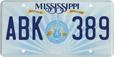 MS license plate ABK389