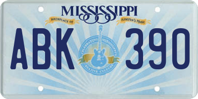 MS license plate ABK390