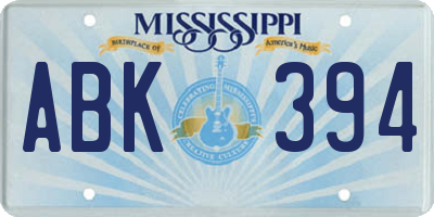 MS license plate ABK394