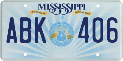 MS license plate ABK406