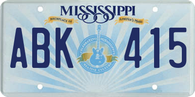 MS license plate ABK415