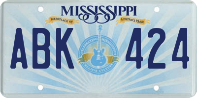MS license plate ABK424
