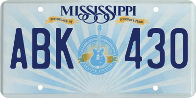 MS license plate ABK430