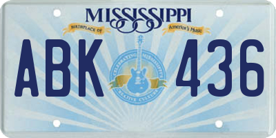 MS license plate ABK436