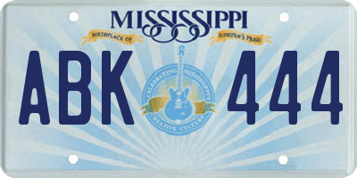 MS license plate ABK444