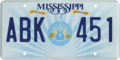 MS license plate ABK451