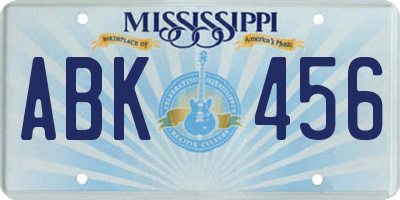 MS license plate ABK456
