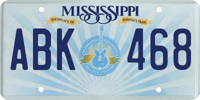 MS license plate ABK468