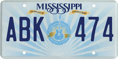 MS license plate ABK474