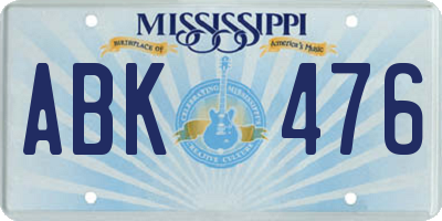 MS license plate ABK476