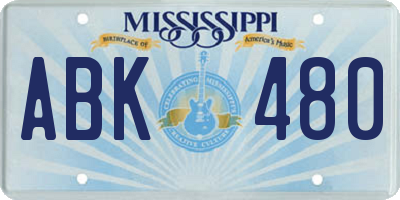 MS license plate ABK480