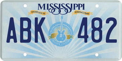 MS license plate ABK482