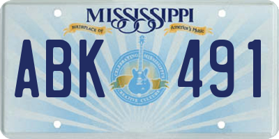 MS license plate ABK491