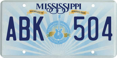 MS license plate ABK504