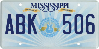 MS license plate ABK506