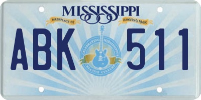 MS license plate ABK511