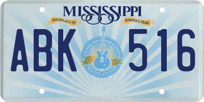 MS license plate ABK516