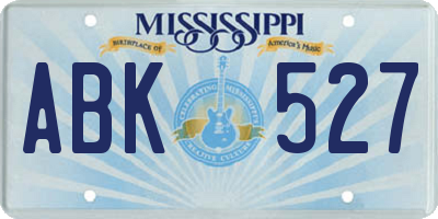 MS license plate ABK527