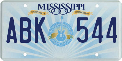 MS license plate ABK544