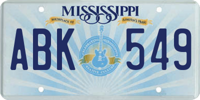MS license plate ABK549