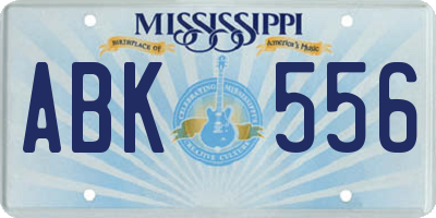 MS license plate ABK556