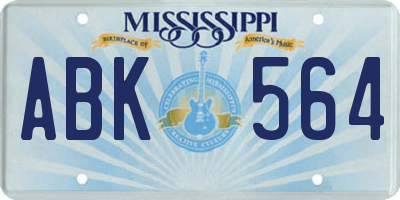 MS license plate ABK564