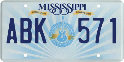 MS license plate ABK571