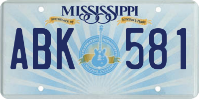 MS license plate ABK581