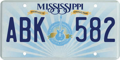 MS license plate ABK582