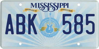 MS license plate ABK585
