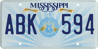 MS license plate ABK594