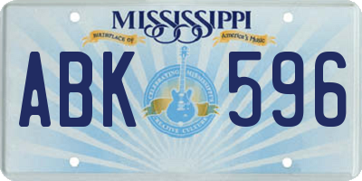 MS license plate ABK596